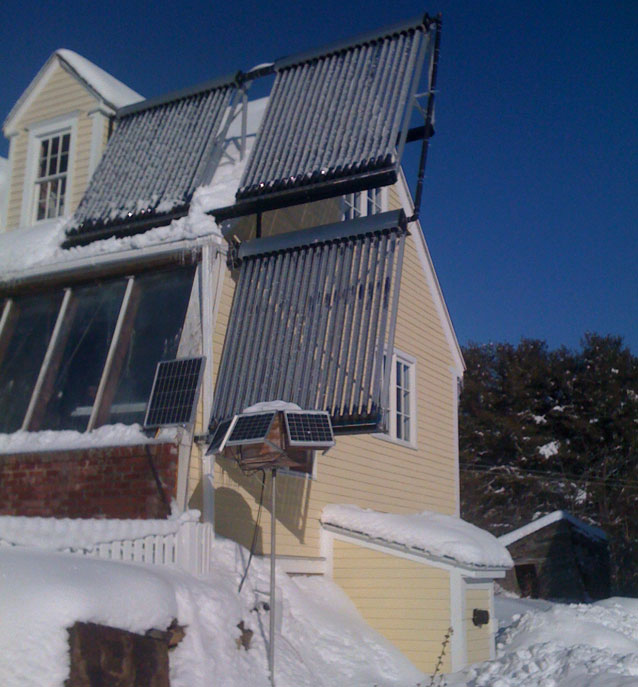 Solar hot water collector icing